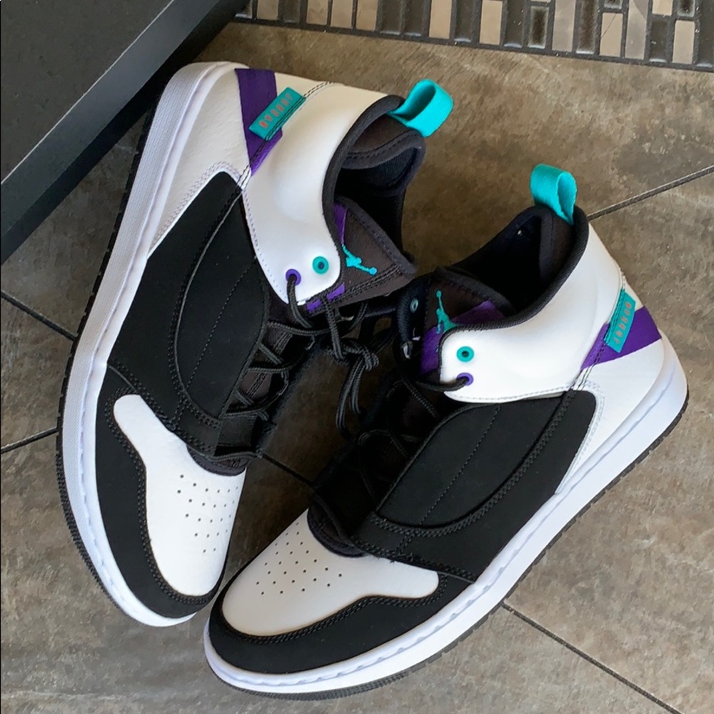 JORDAN FADE-AWAY BLACK/TURBO GREEN-WHITE MEN’S - Picture 16 of 16